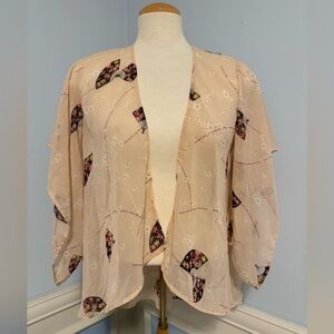 Cropped kimono style boho duster coverup